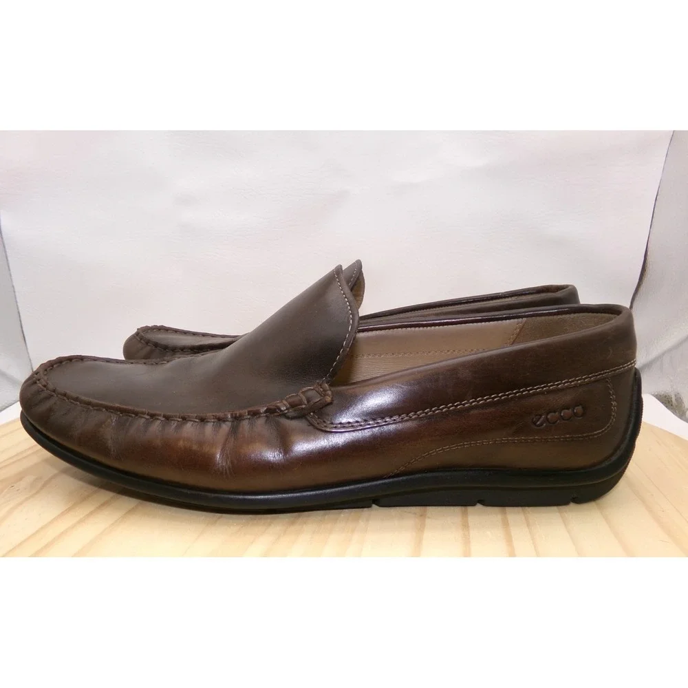 ECCO Leather Driving Shoes Loafers Mens Brown‎ Size 45 / US 11 - 11.5 Moccasins